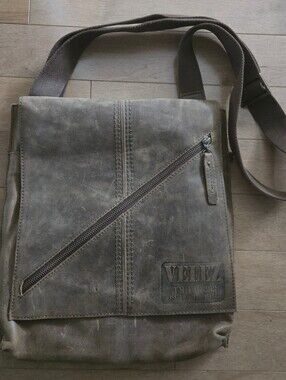 Velez Genuine Leather Distressed Messenger Bag Crossbody Brown